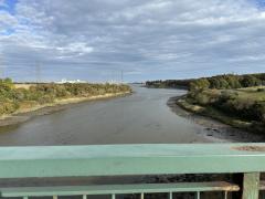On the bridge, looking back towards the coast